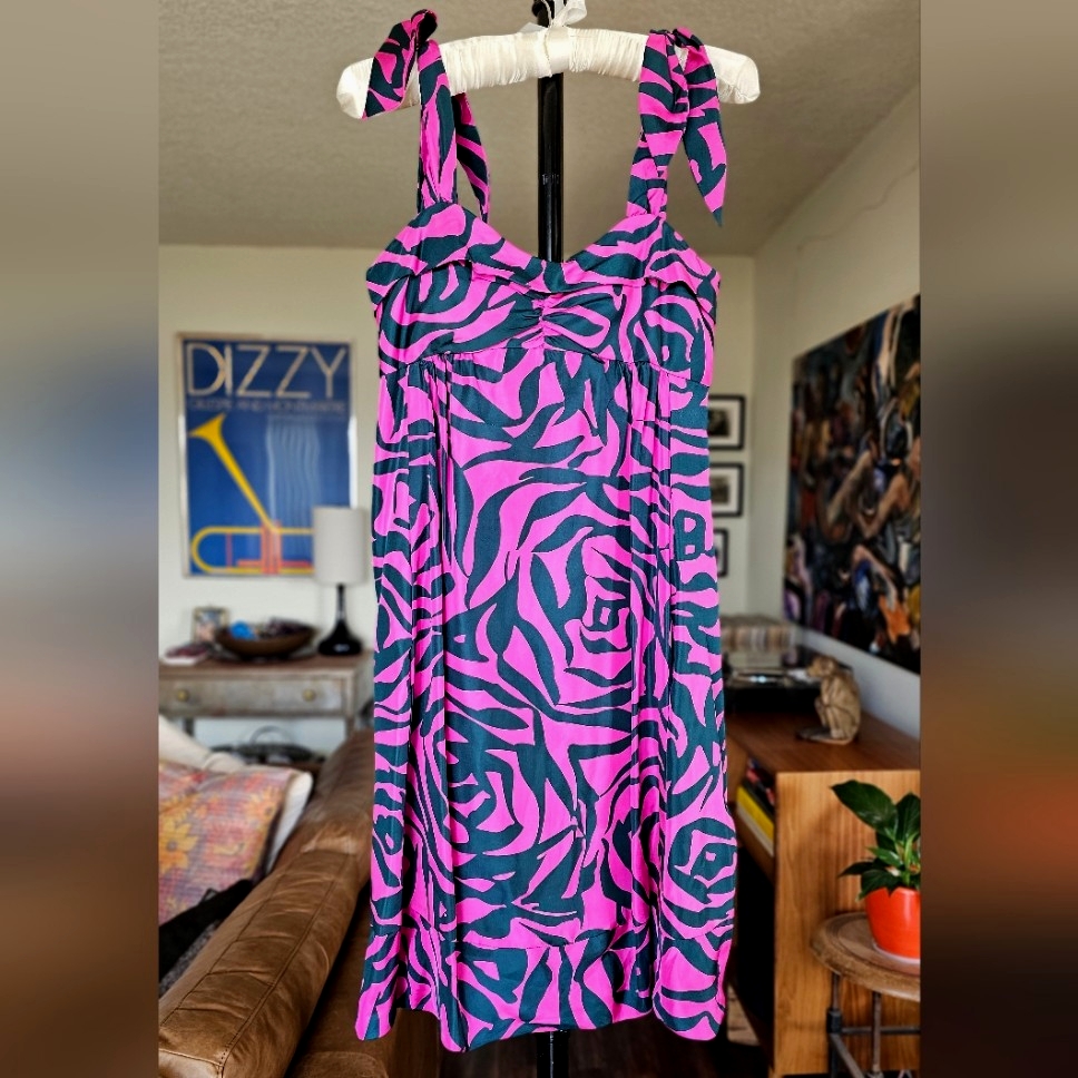 Marc Jacobs Zebra Print Silk Shift Dress